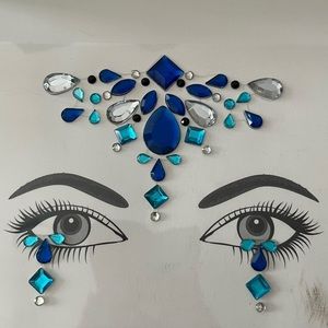 Mermaid Face Gems Rhinestone Tattoo Festival Jewels Temporary